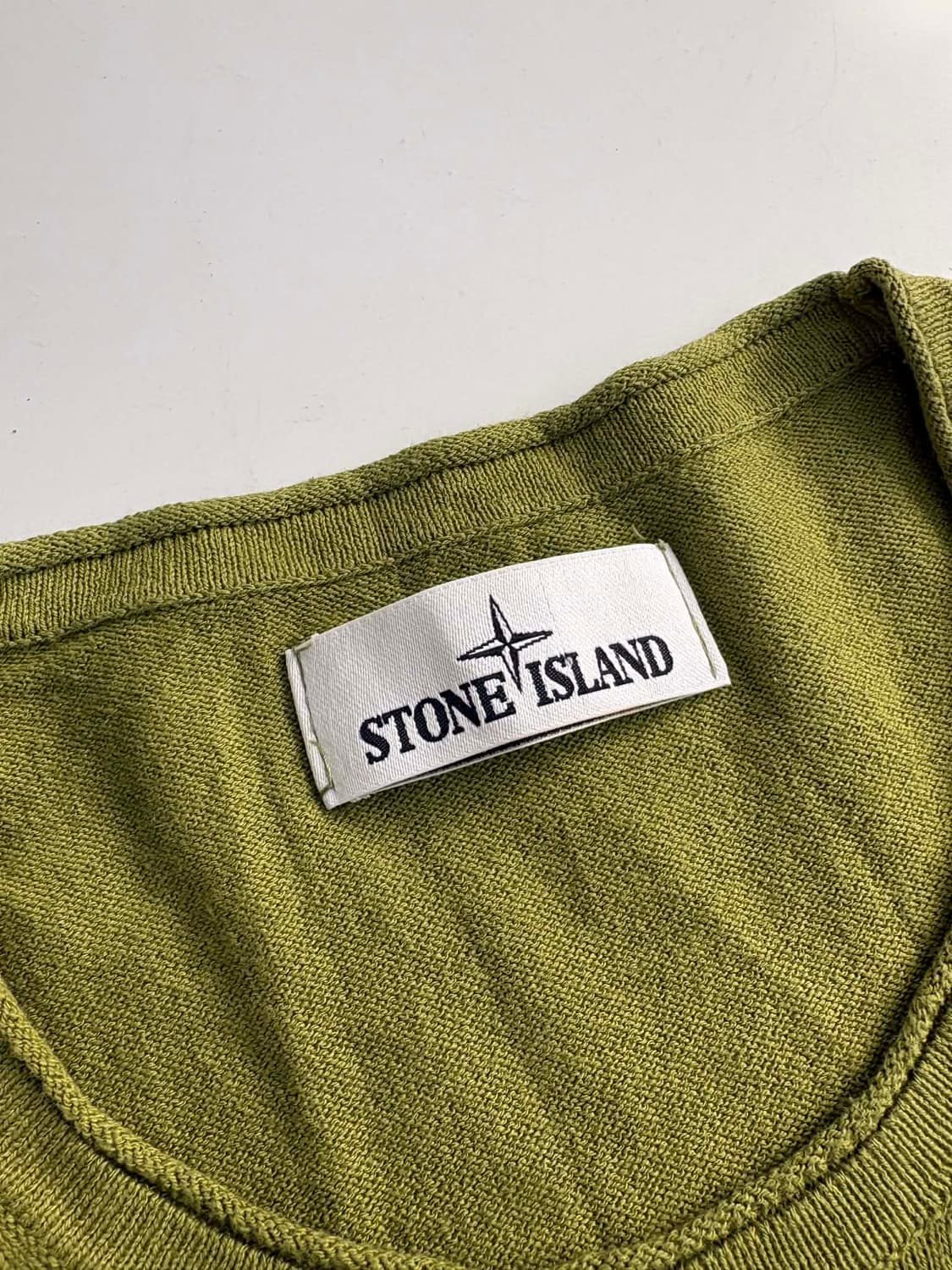 [XL] 스톤아일랜드 올리브그린 코튼 니트 슬리브 상품이미지5