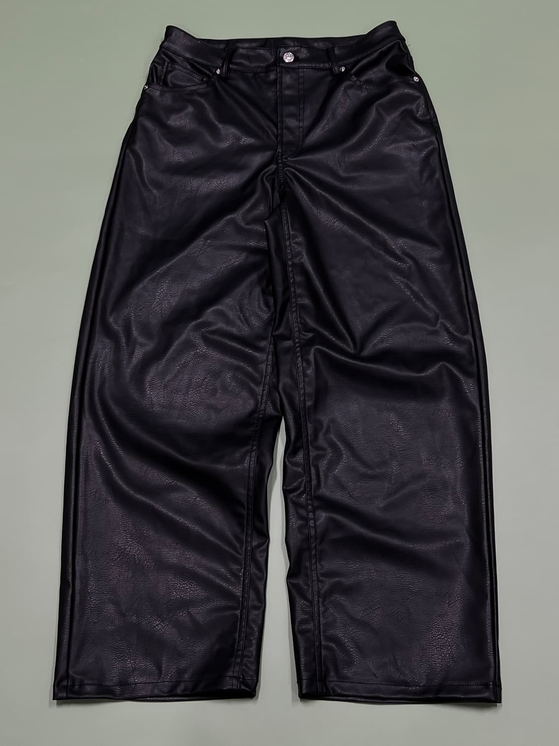H&M 와이드 페이크 레더 팬츠 상품이미지2