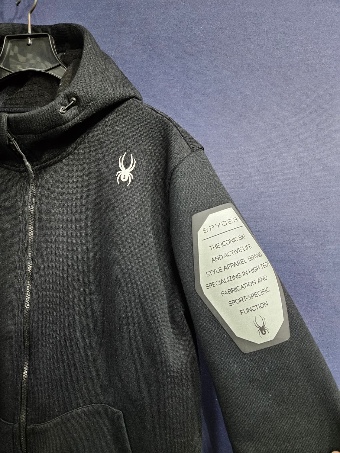 스파이더 프린팅 블랙 남성 110 기모 후드집업  상품이미지4