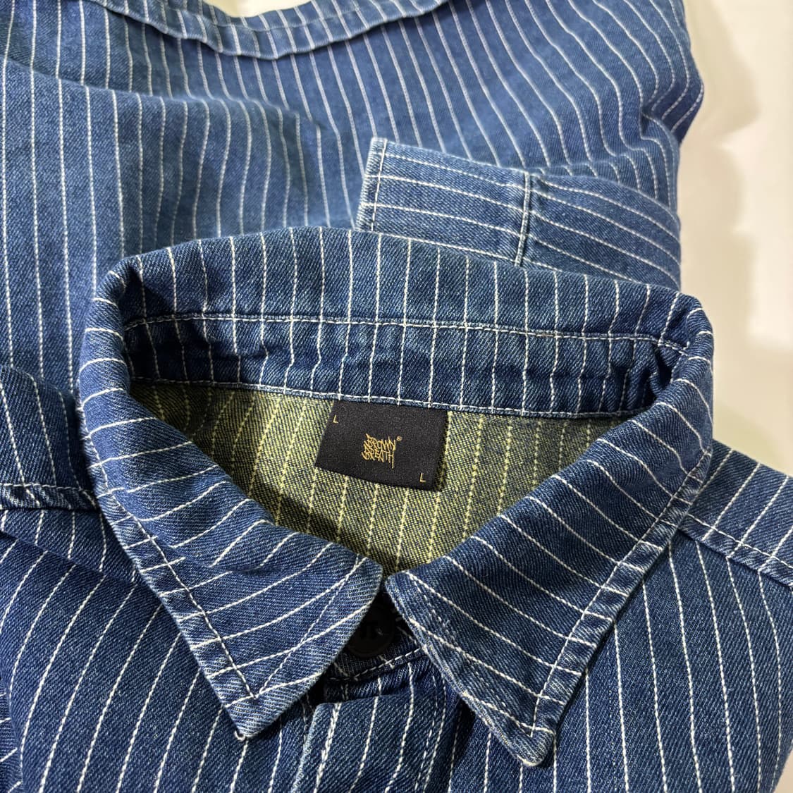 L 브라운브레스 진청 스트라이프 워크자켓 상품이미지4