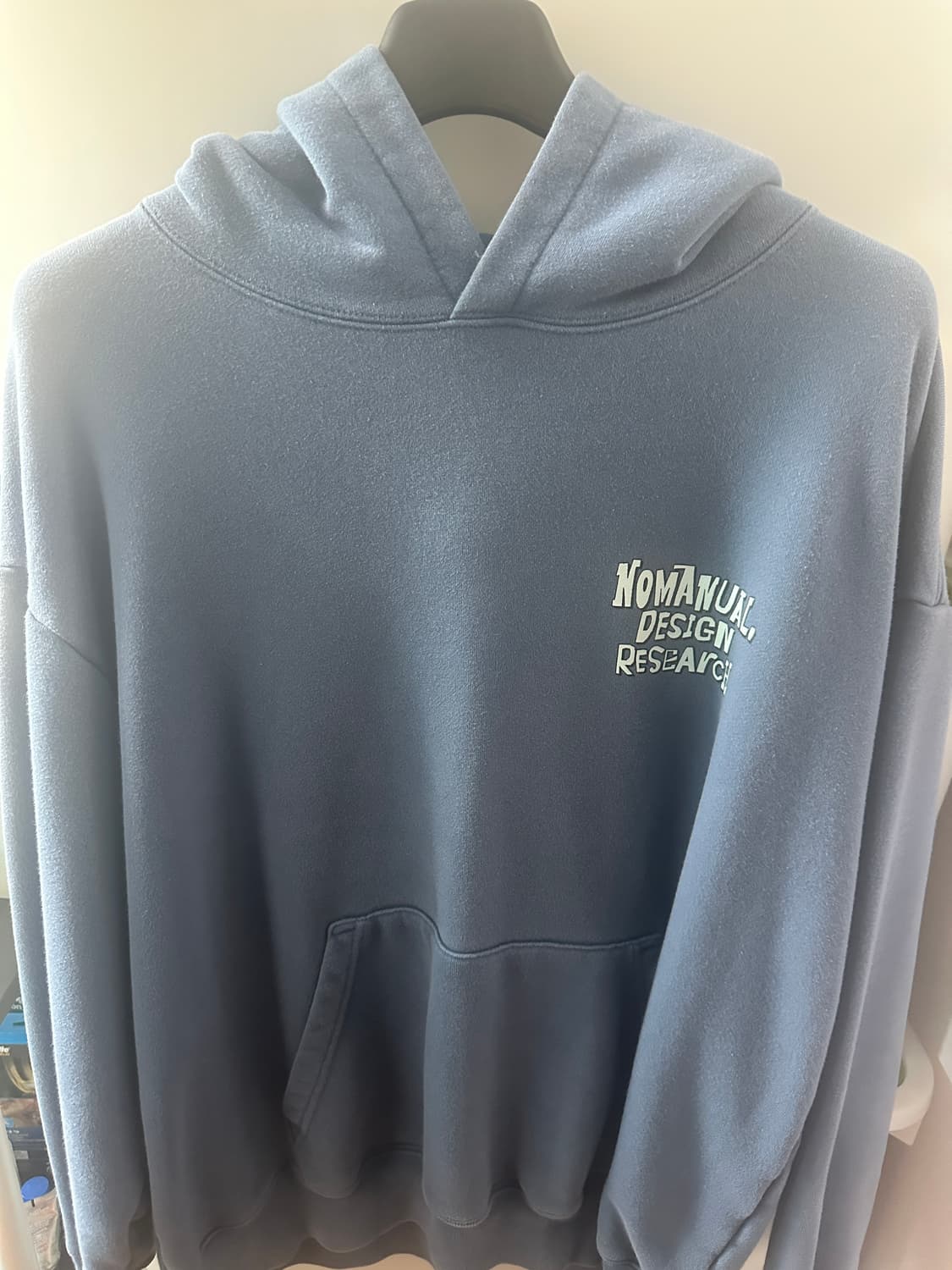 노매뉴얼 더블 로고 후드 후디 라이트 네이비 상품이미지1