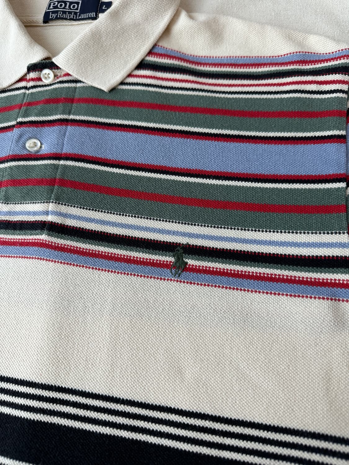 폴로 랄프로렌 멀티 스트라이프 피케 반팔 카라티 L 상품이미지7