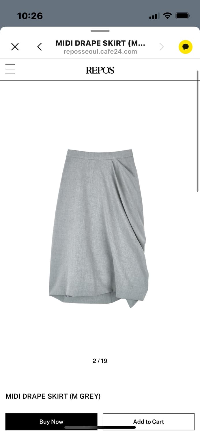 Repos midi drape skirt ( m grey ) 상품이미지2