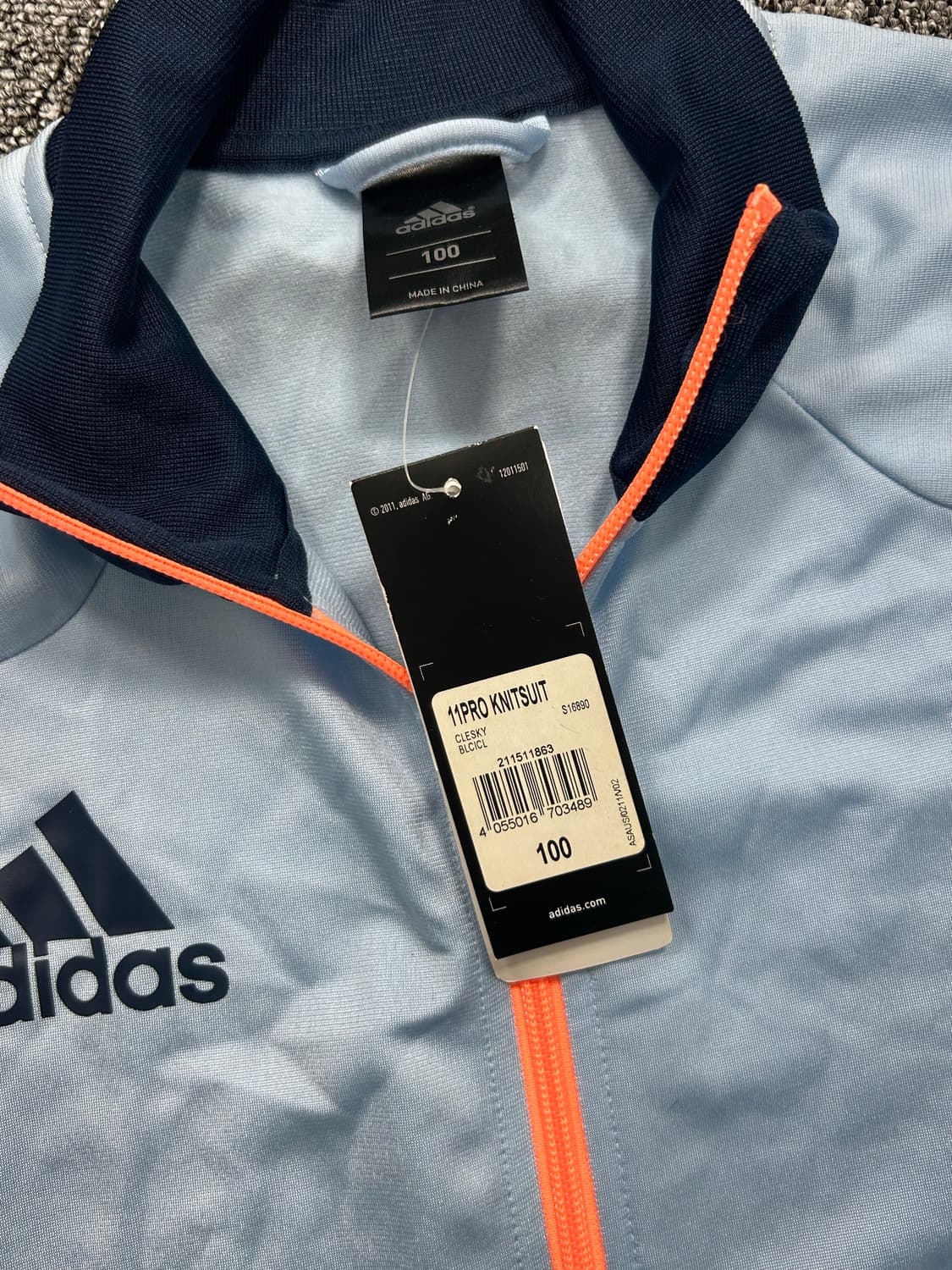 아디다스 스카이 블루 배색 트랙탑 L (새제품) 상품이미지7