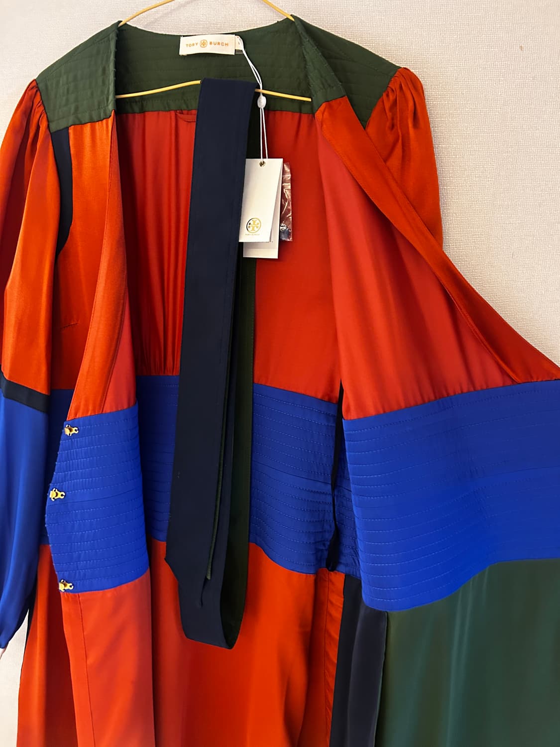 토리버치 컬러블록 실크 랩 드레스 판매 (택 달려있는 새 상품) 상품이미지6