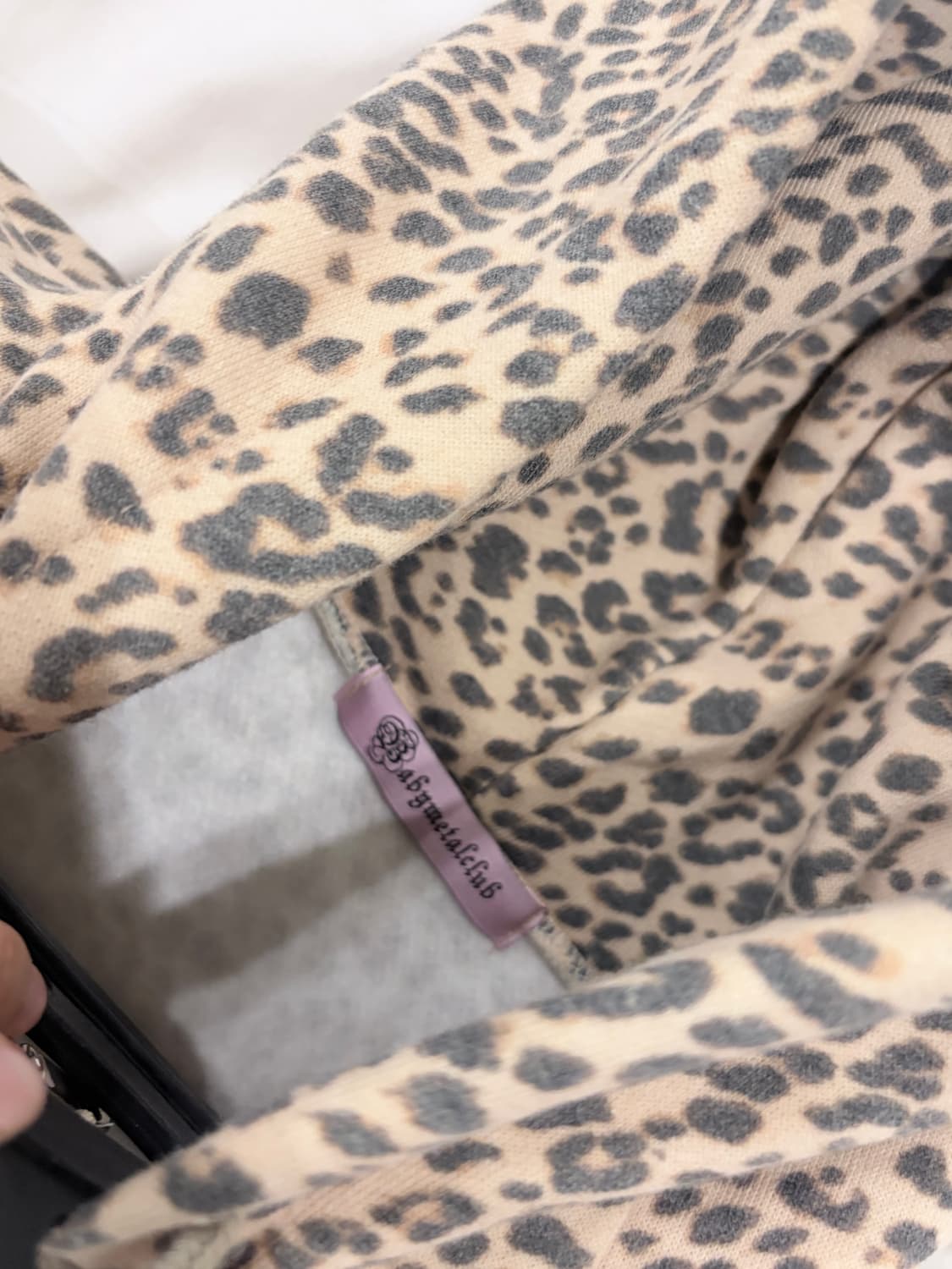 베메클 베어 걸 호피 후드집업 상품이미지2