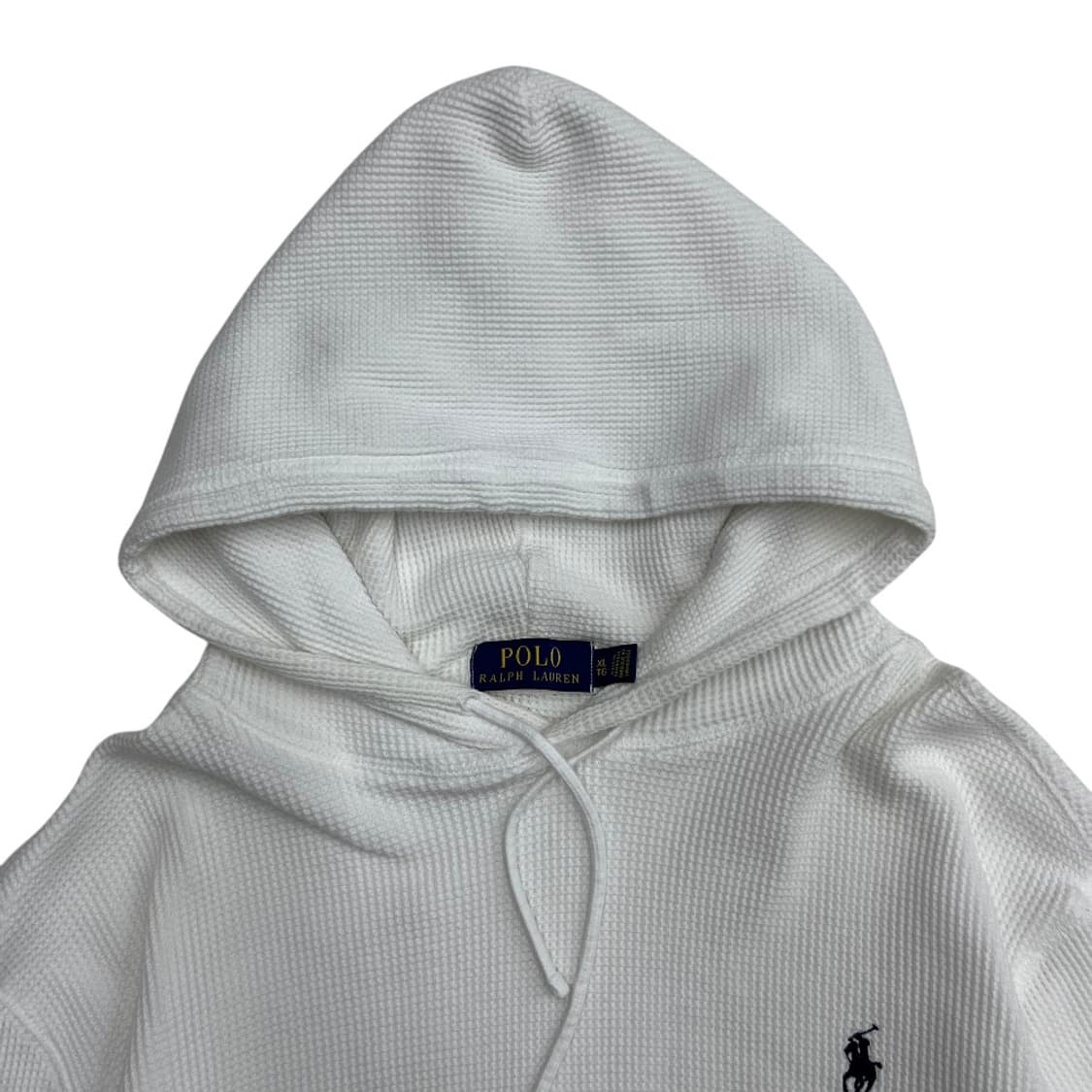 폴로 랄프로렌 네이비포니 화이트 와플 후드티 XL 상품이미지5