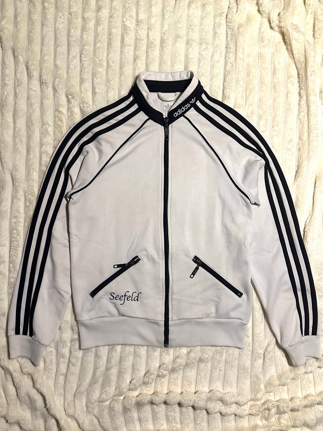 아디다스 빈티지 시필드 흰검 크롭 트랙탑 저지 져지 집업 상품이미지1