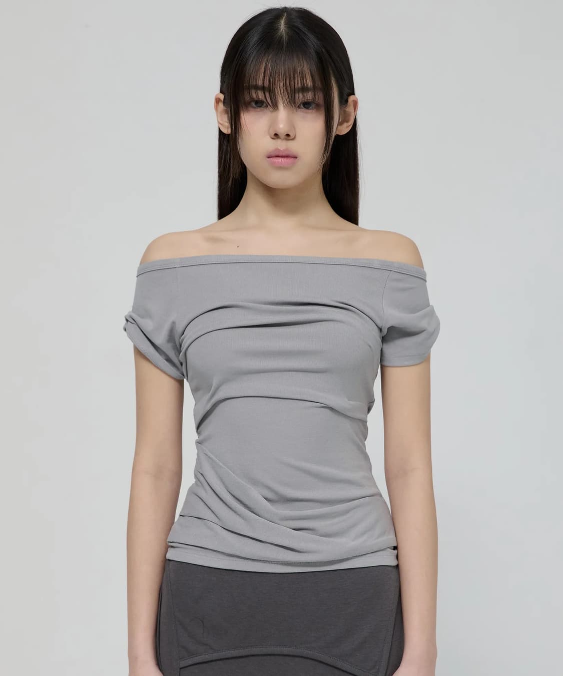 플레어업 드레이프 탑 그레이 상품이미지1