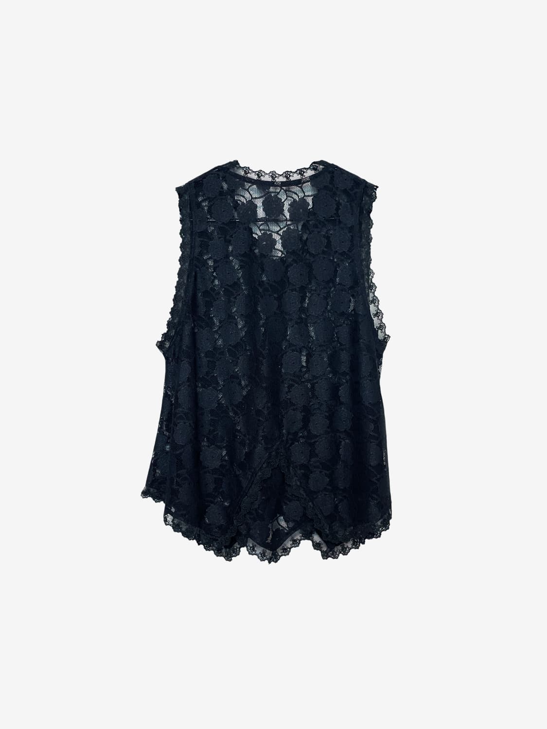 All-over Lace Vest - Black 상품이미지7