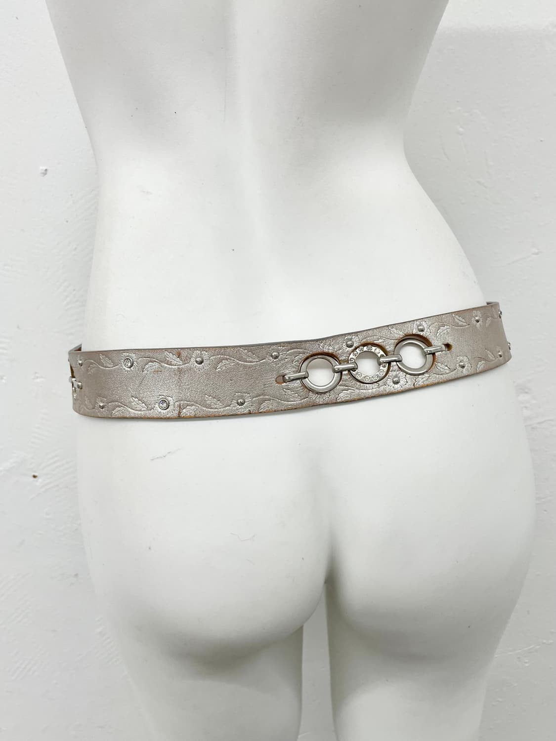 리얼레더 페어리 큐빅 펀칭 버클 벨트 상품이미지4