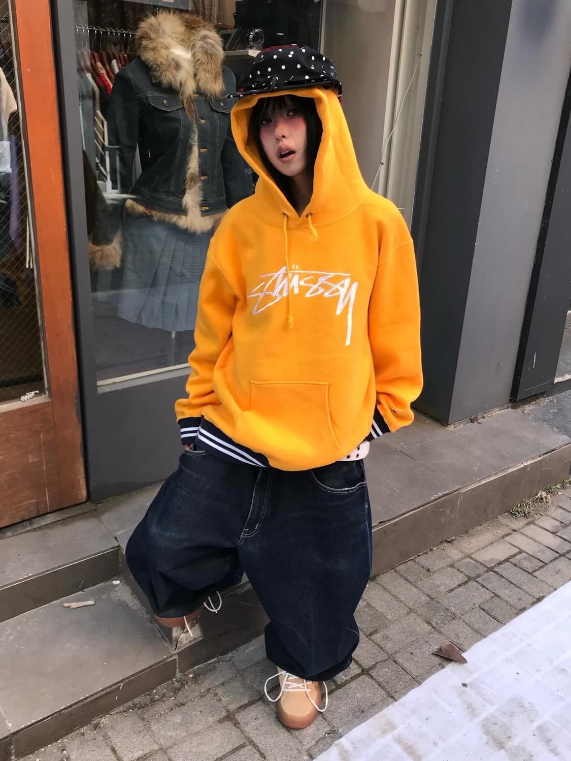 Stussy X Champion Collaboration Hoodie 상품이미지2