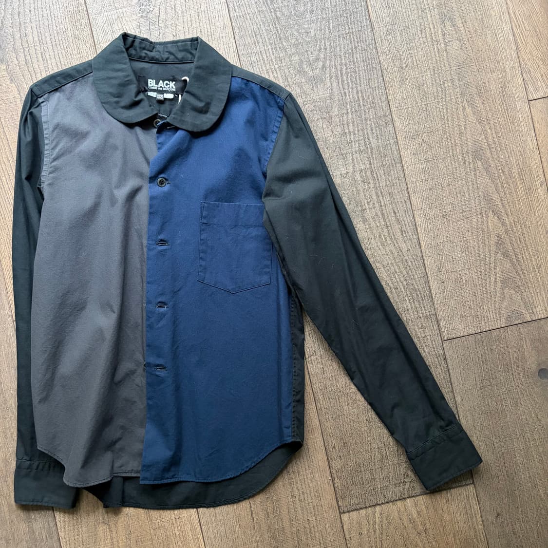 Bicolor Round Collar Blouse 상품이미지5