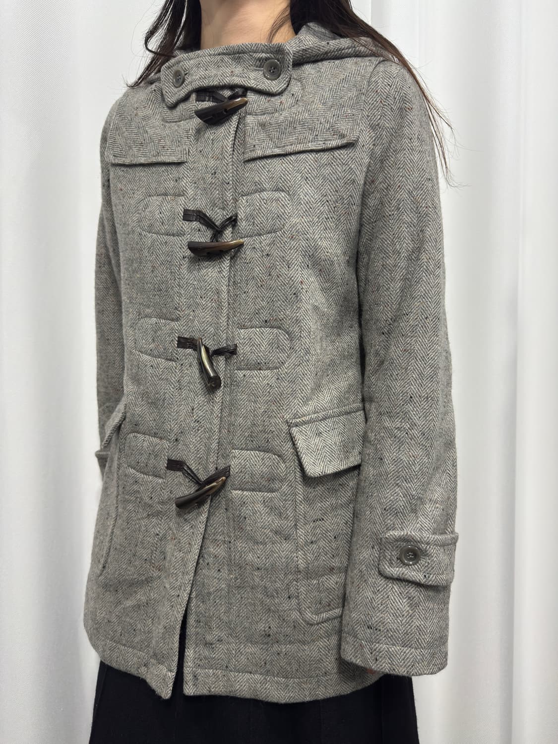 via roma wool duffle hood coat 상품이미지4