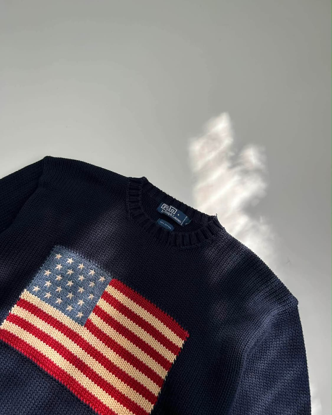 [L] 폴로 랄프로렌 성조기 네이비 코튼 니트 스웨터 상품이미지4
