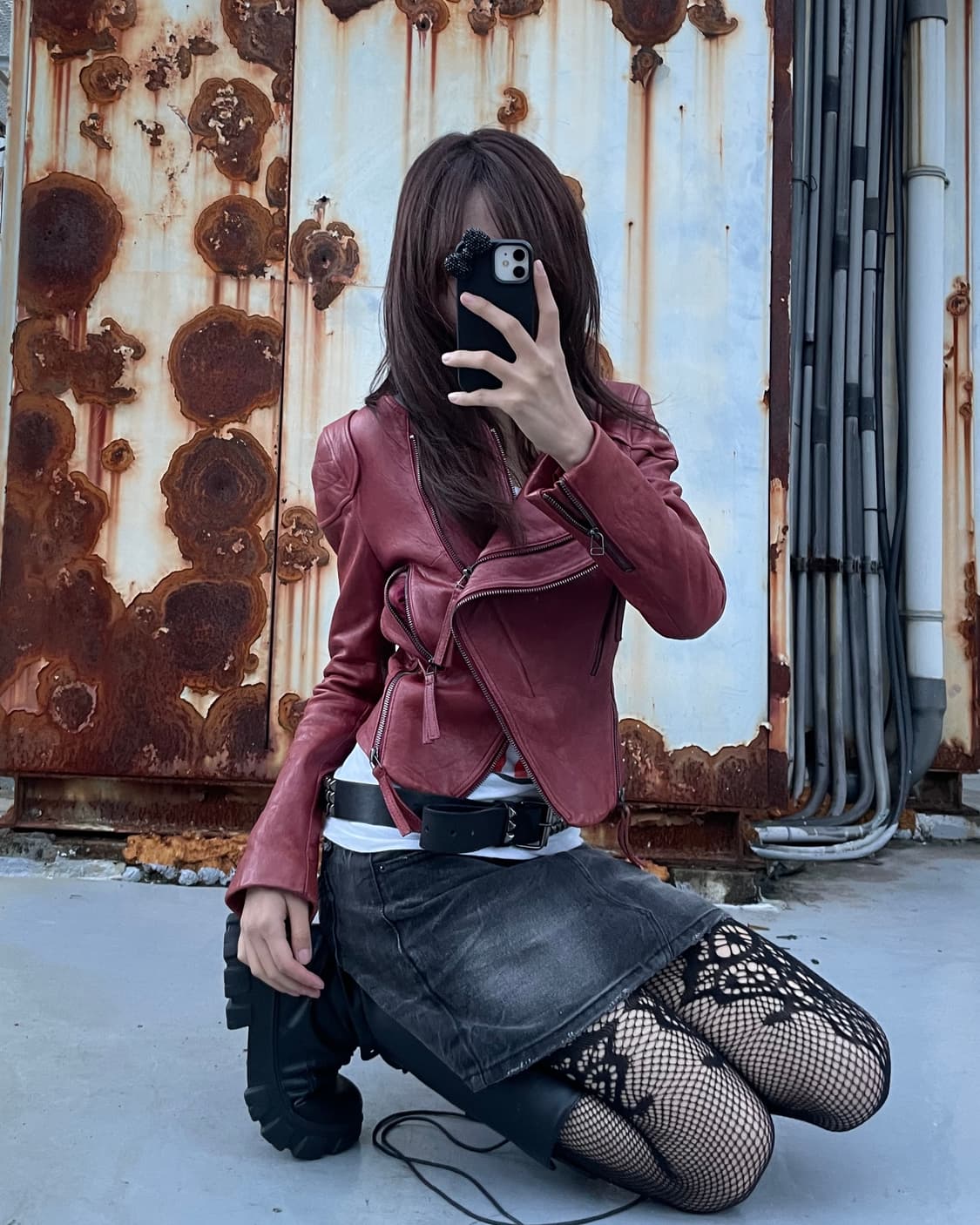 🎸레드 숄더 디테일 레더 자켓🎸 상품이미지3