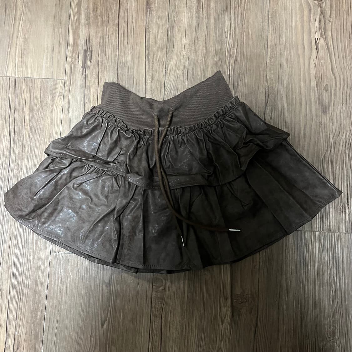vintage leather skirt(brown) 상품이미지1