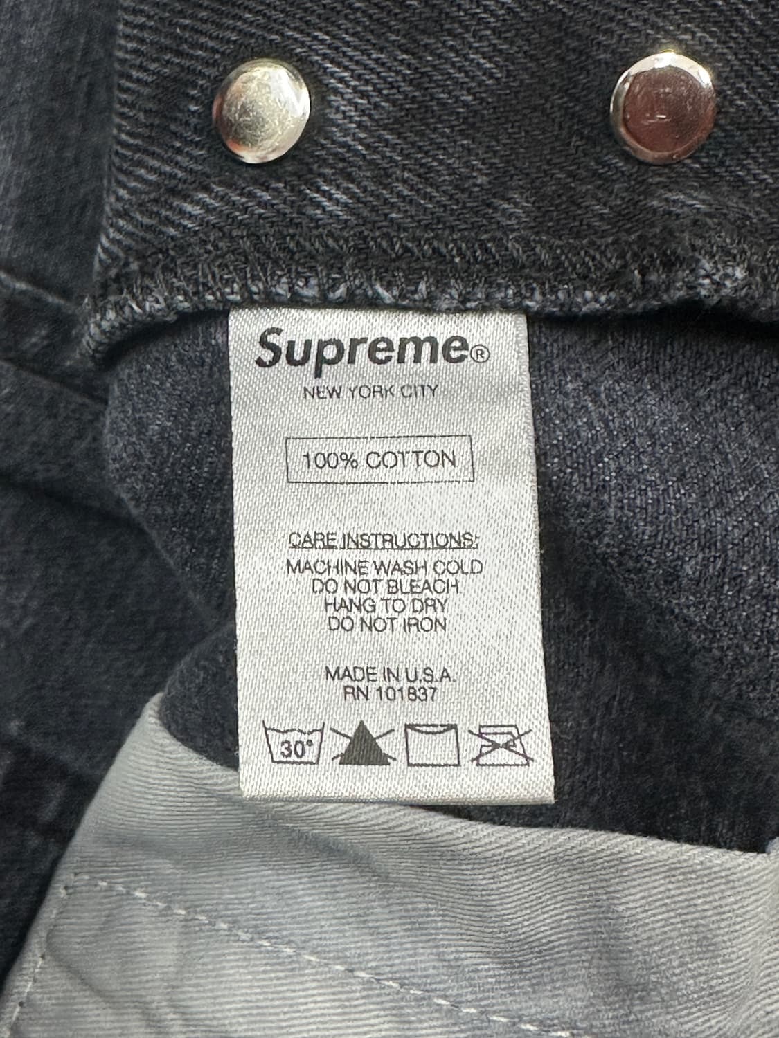 Supreme 레귤러 진 블랙 36 상품이미지8