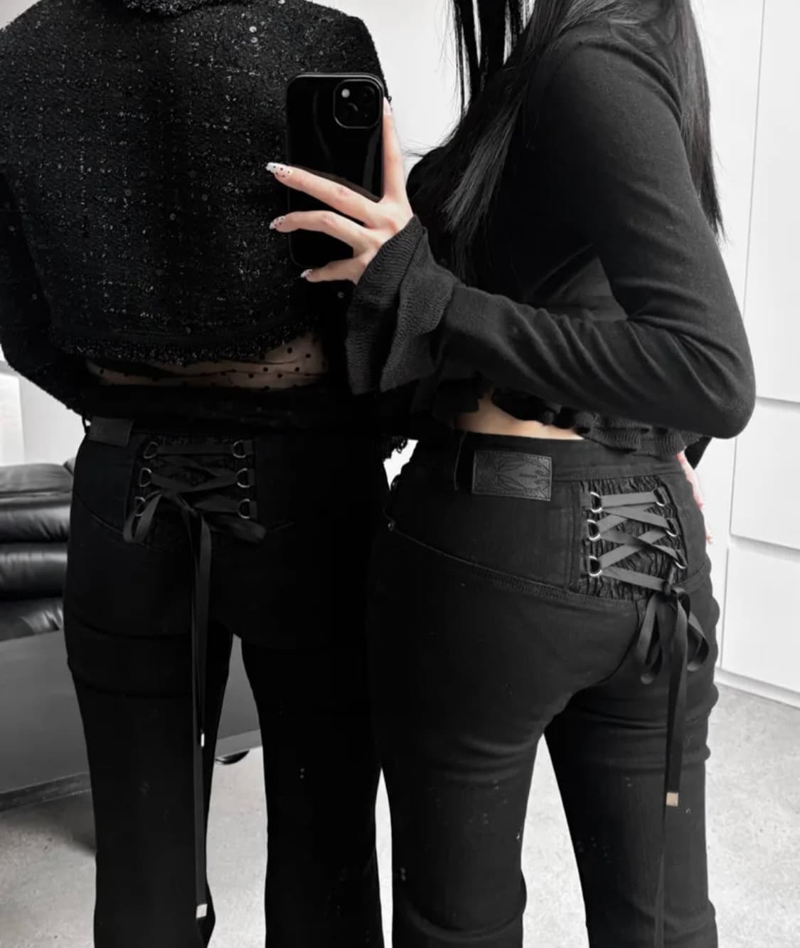 [새상품]Twee crop cardigan in glitter black 상품이미지3