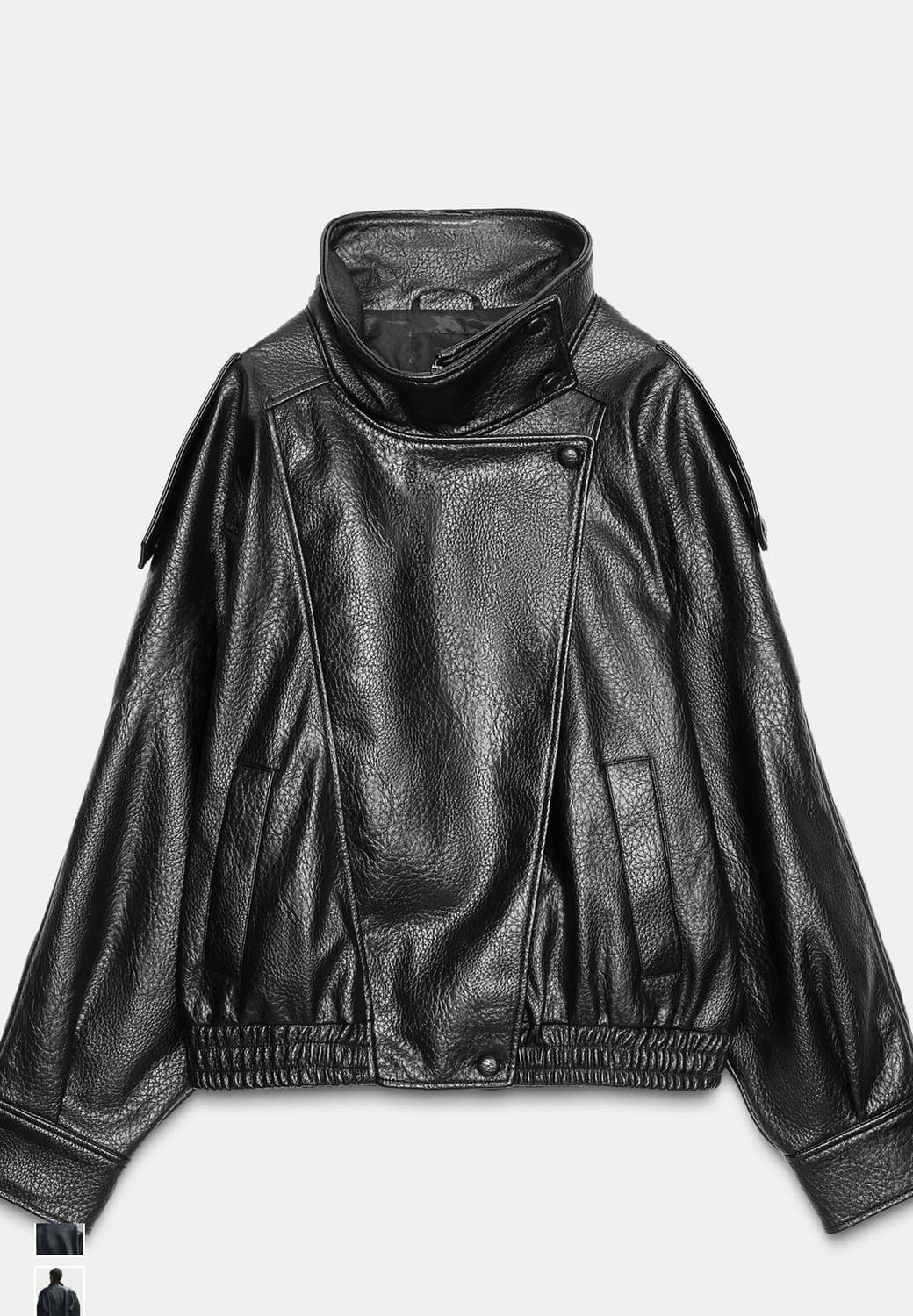 자라 생로랑맛 페이크 레더 점퍼팝니다 상품이미지1