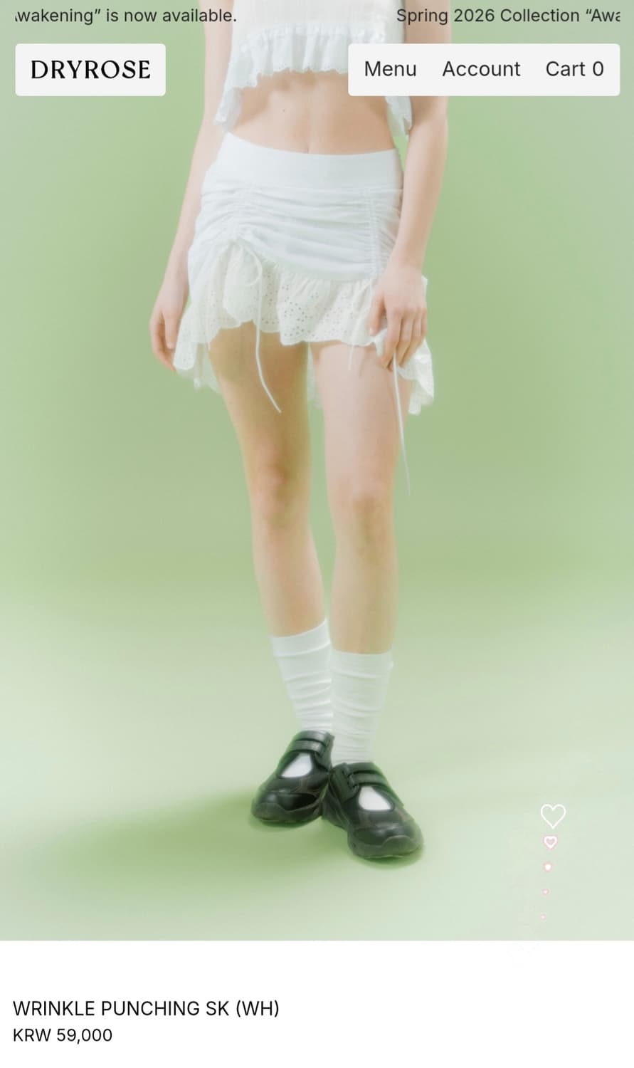 드라이로즈 레이스 셔링 스커트 상품이미지2