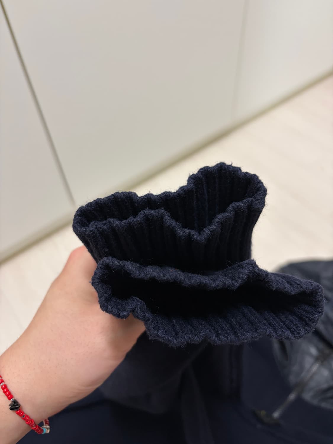 스톤아일랜드 니트 나일론 후드 집업 네이비 XL 상품이미지4