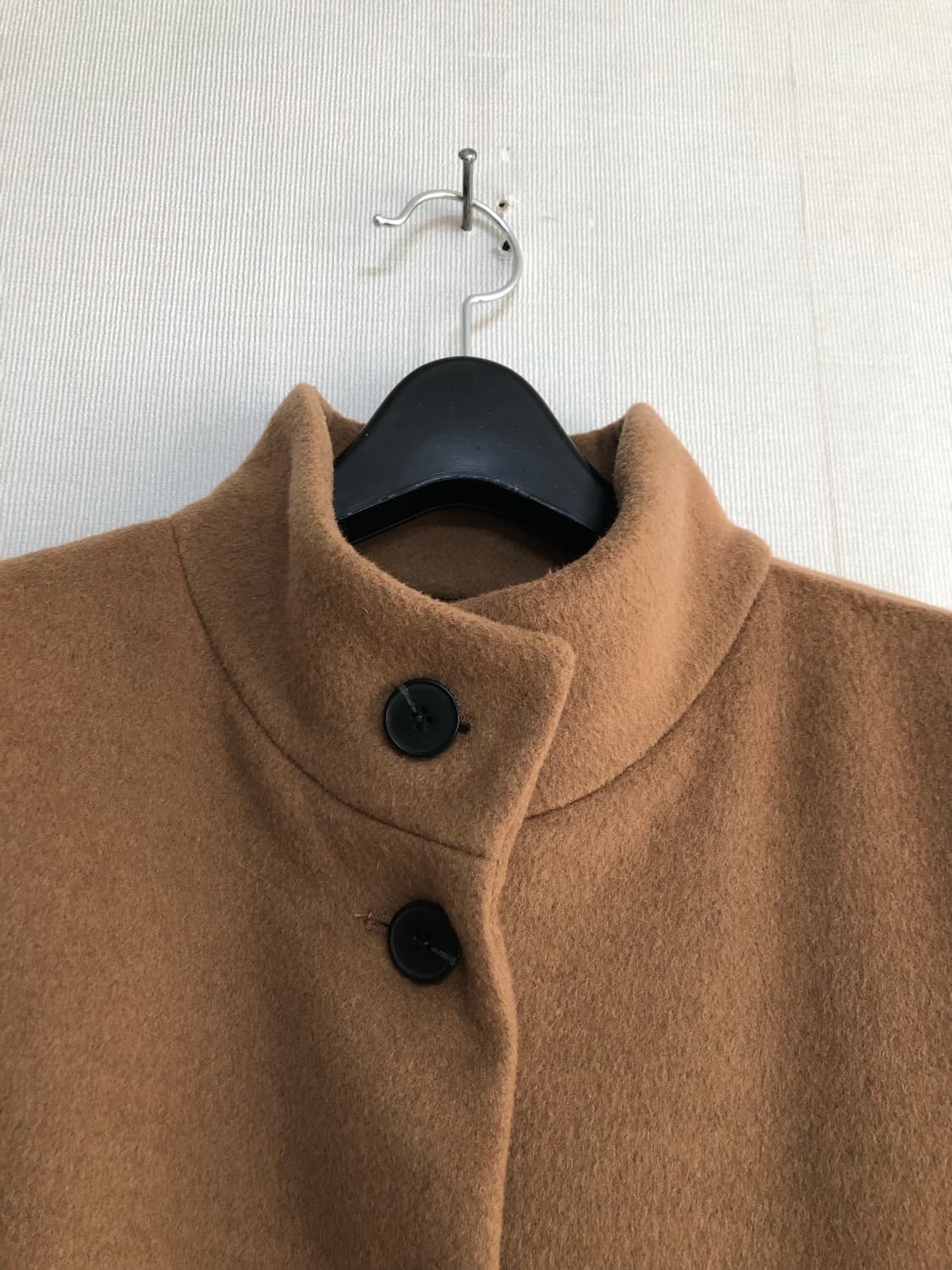 스튜디오톰보이 여성 오버핏 하이넥 울 롱 코트 _ 베이지 상품이미지3