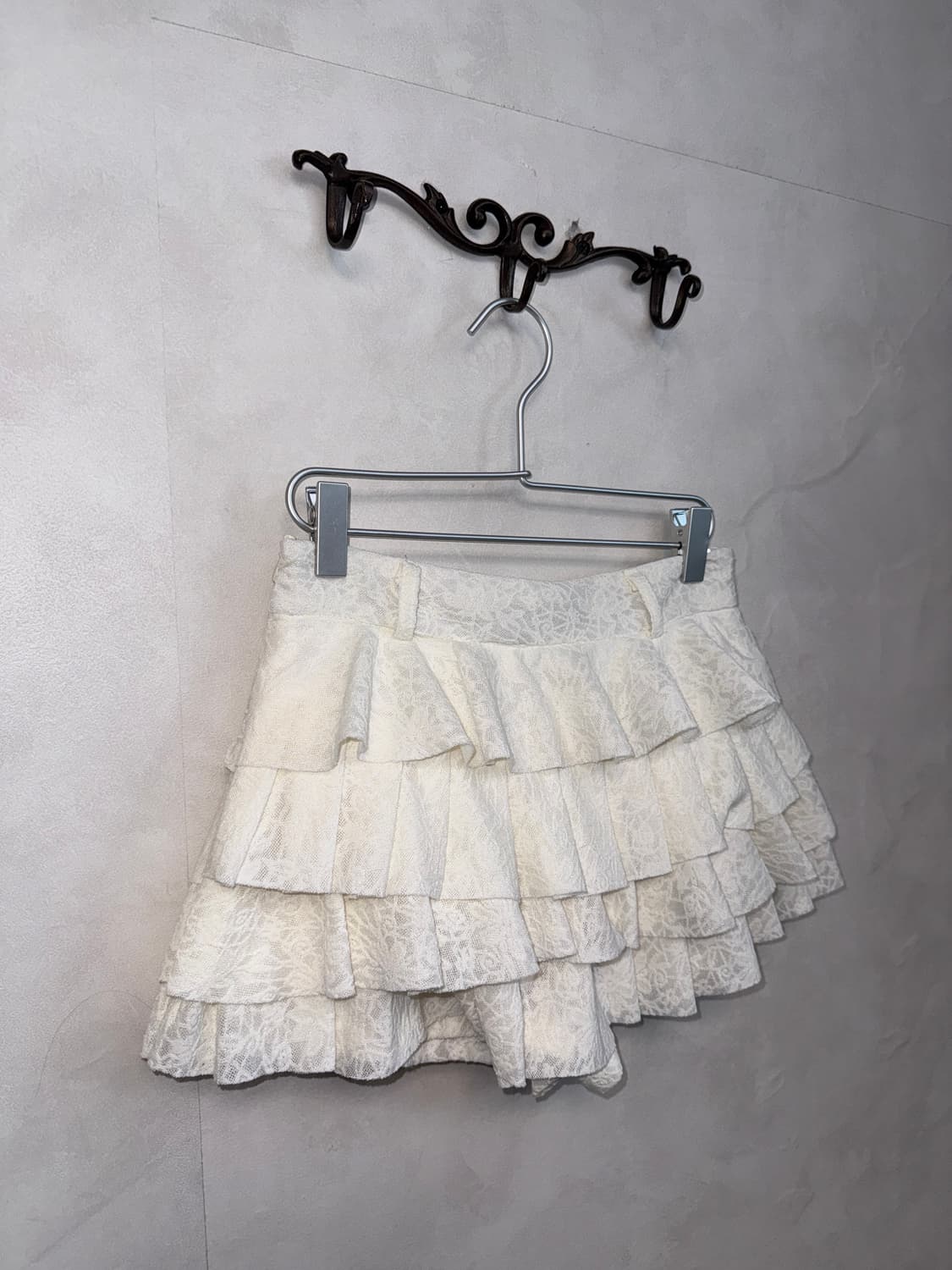 White floral lace cancan micro mini sk 상품이미지2