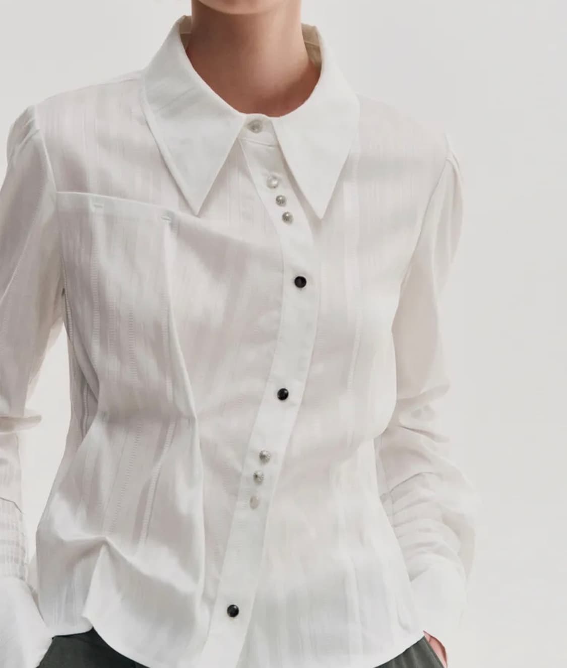 킴지수 롱슬리브 버튼업 셔츠_오프화이트 상품이미지1