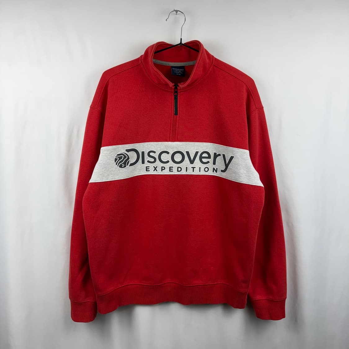 (100) 디스커버리 하프집 맨투맨 레드 상품이미지2