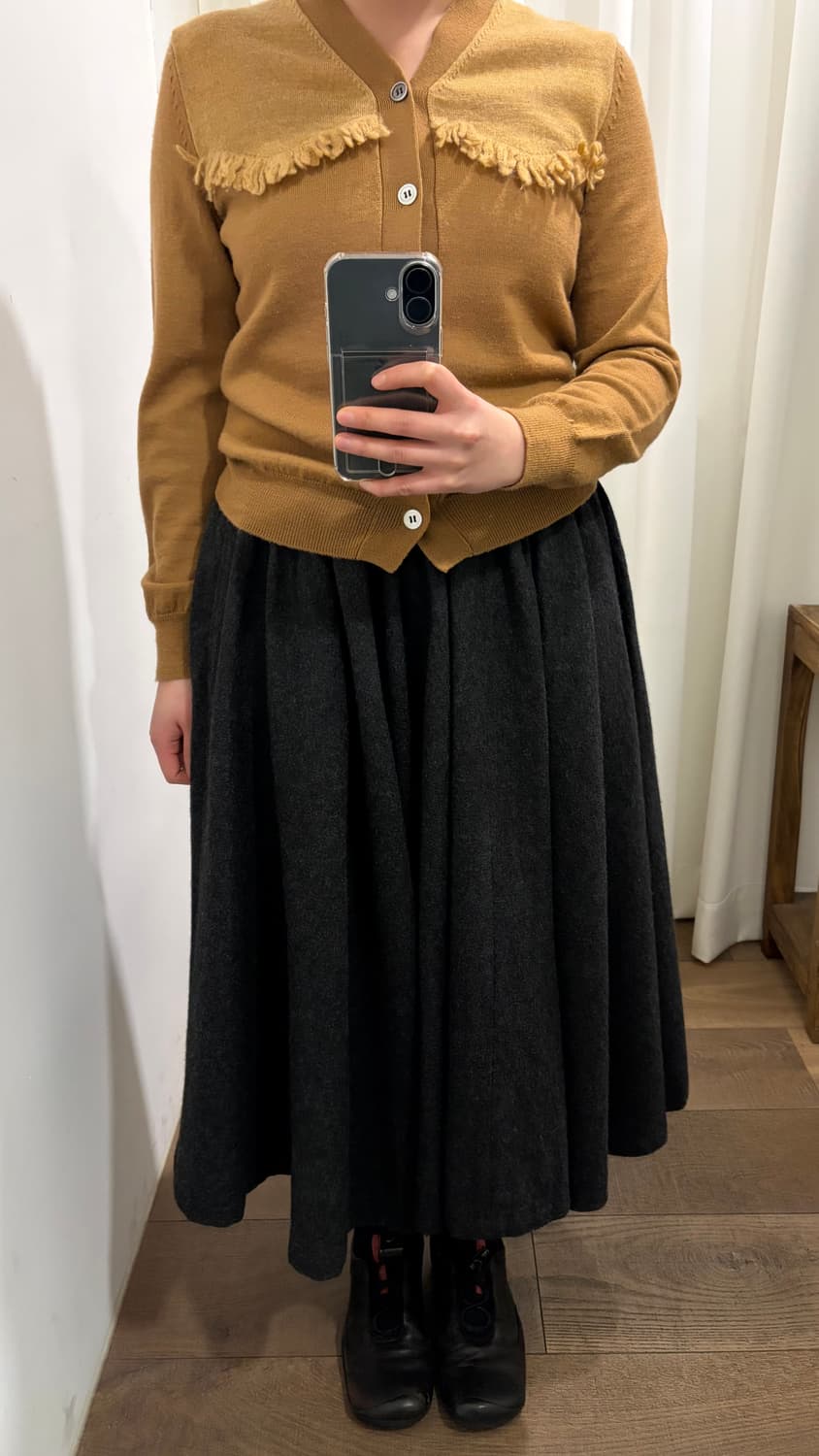 Shirring Volume Wool Skirt 상품이미지2