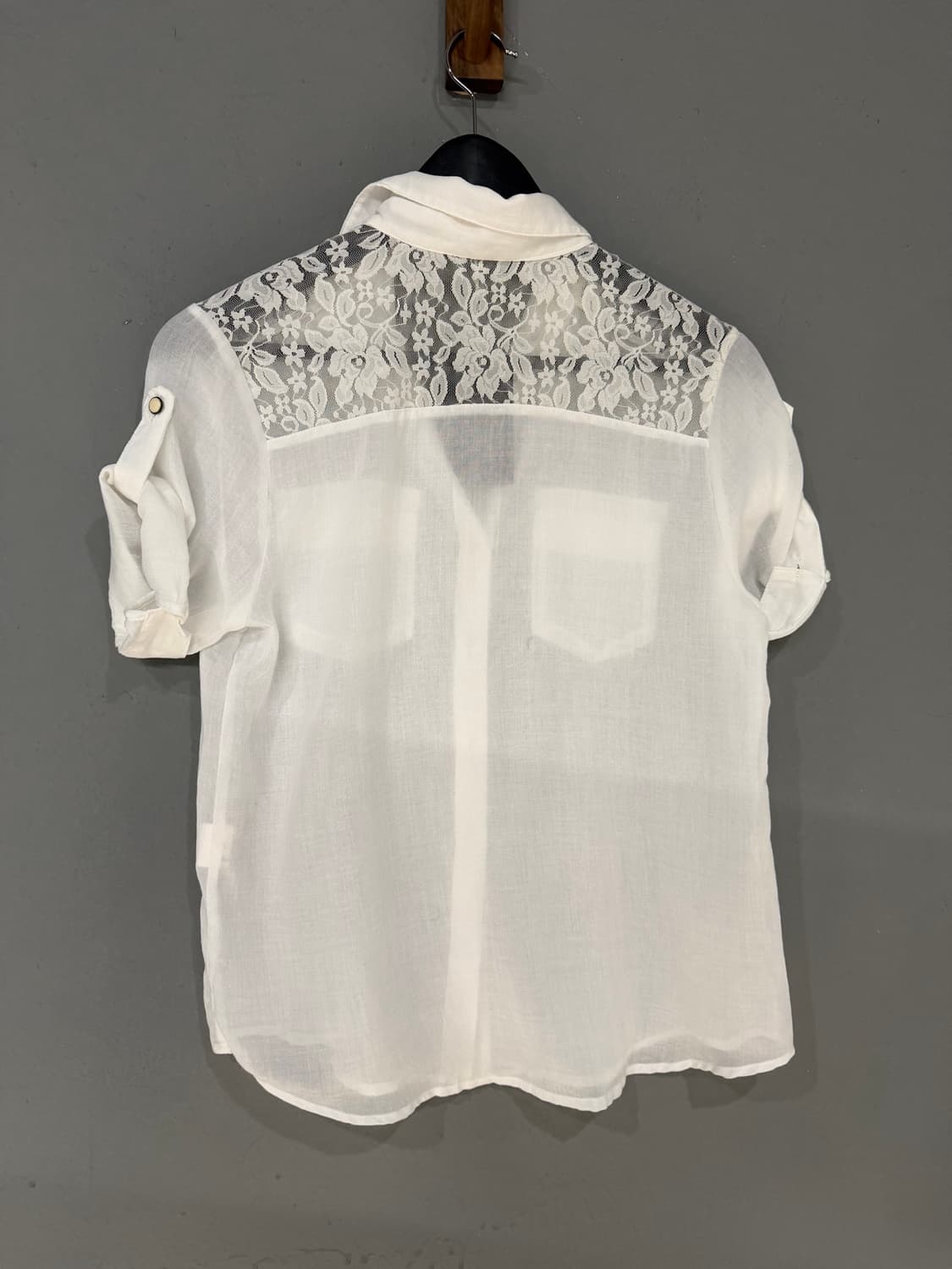 back lace point pocket shirt  상품이미지9