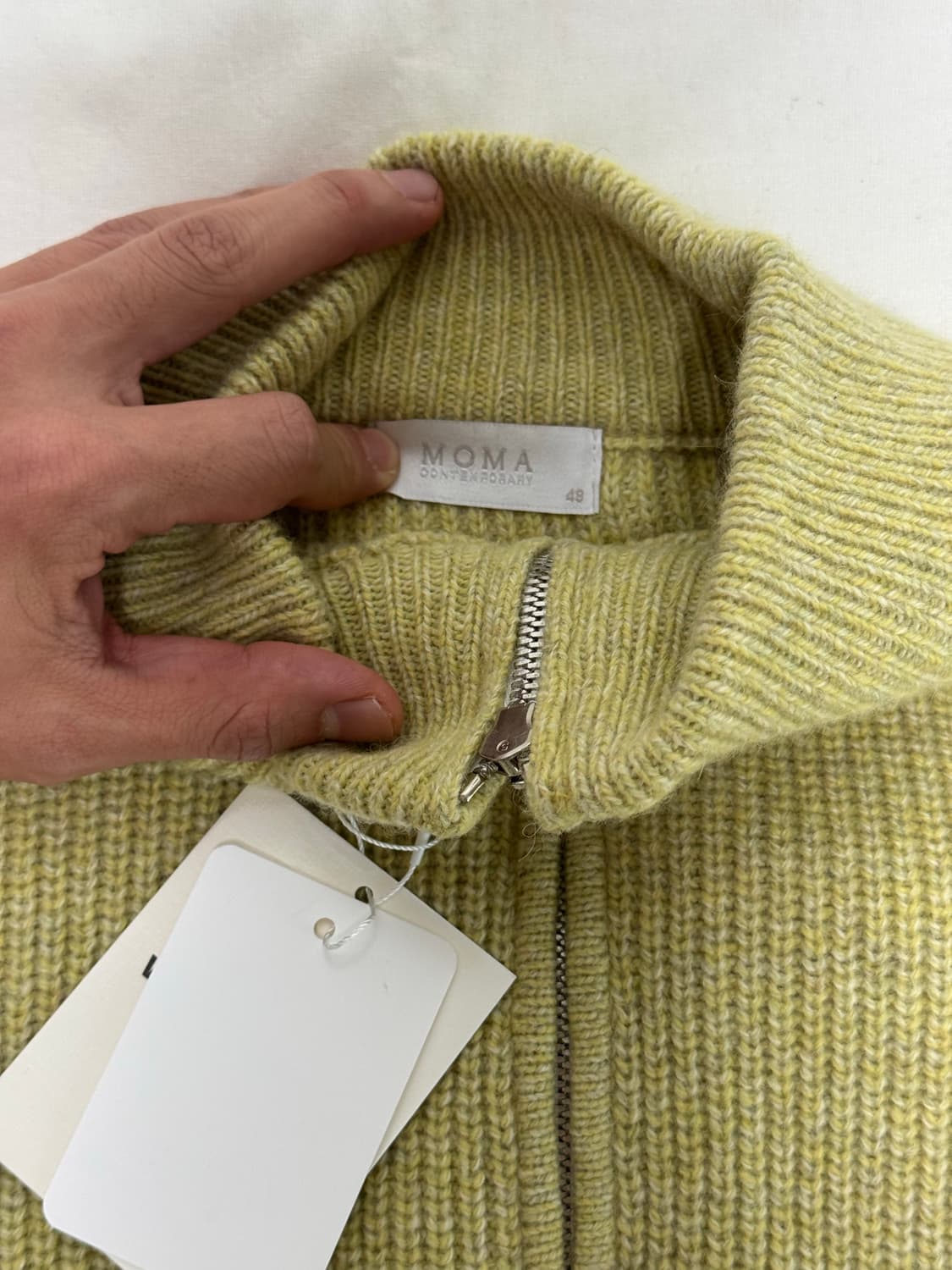 모마디자인 / 알파카&라쿤 집업 니트 (레몬) / 48 상품이미지3