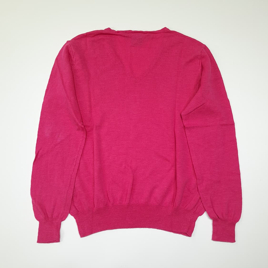 CL416 XL 폴로 90s 코튼린넨 브이넥 핑크포니 니트 스웨터 상품이미지6