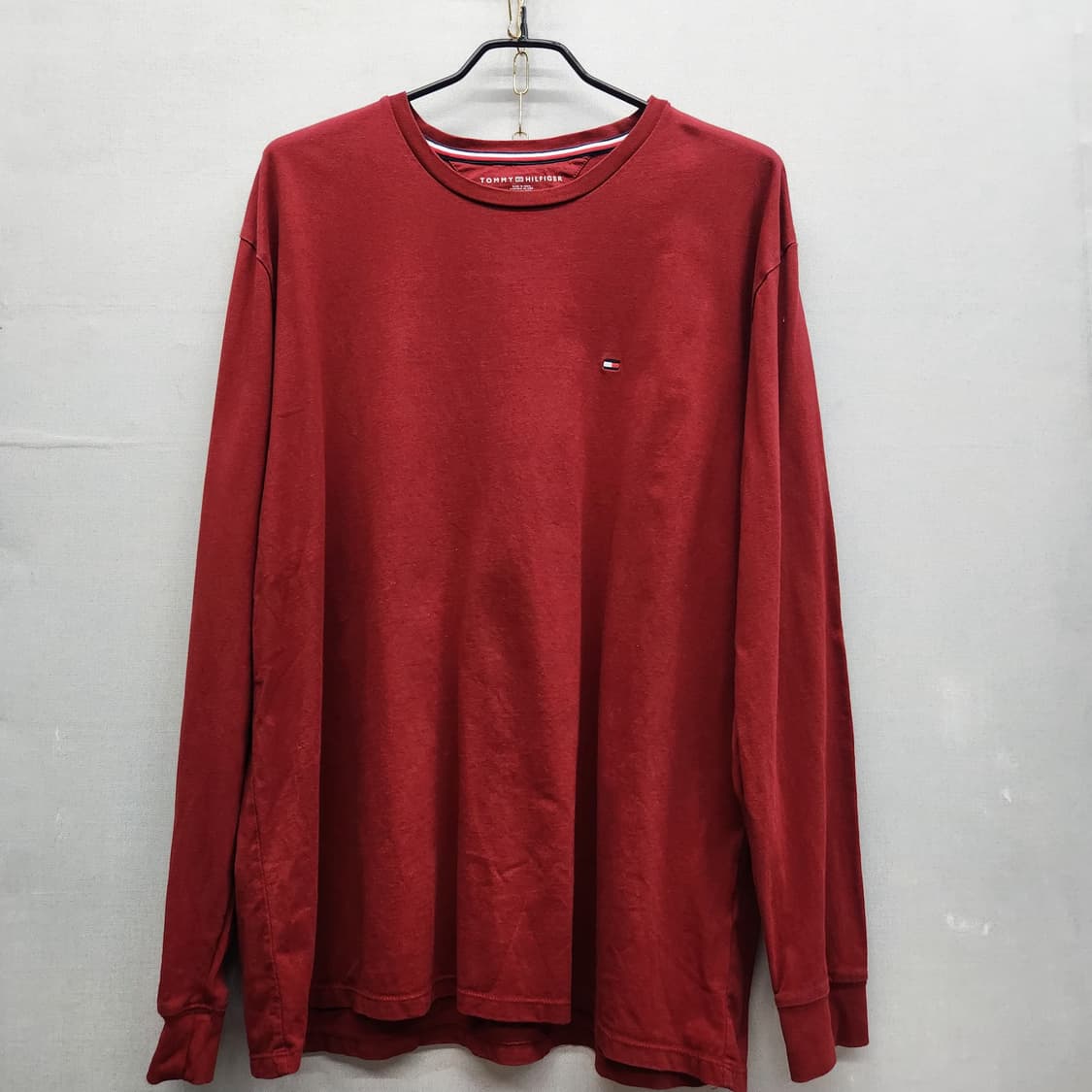 타미힐피거 로고 버건디 롱슬리브 긴팔 XL(XL) 상품이미지1