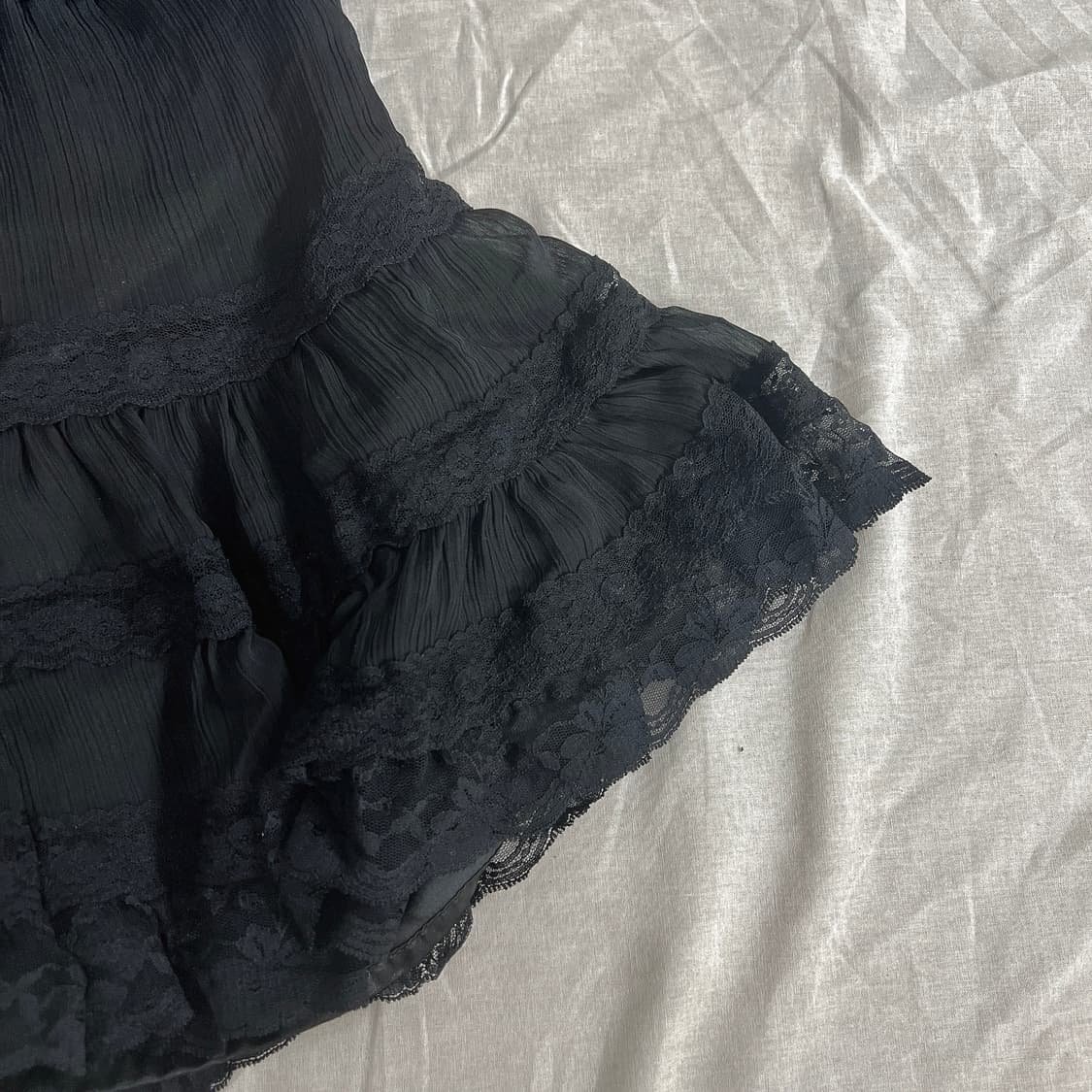 레이스 캉캉 스커트 블랙 상품이미지2