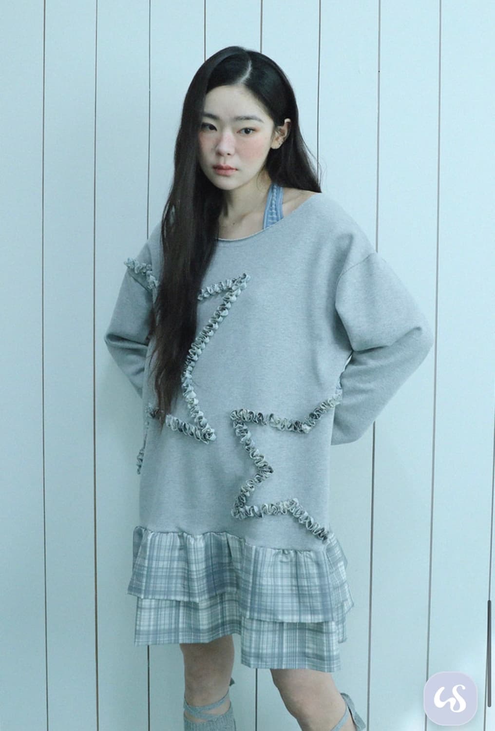 어글리쉐도우 오프숄더 스웻드레스 OS 상품이미지4