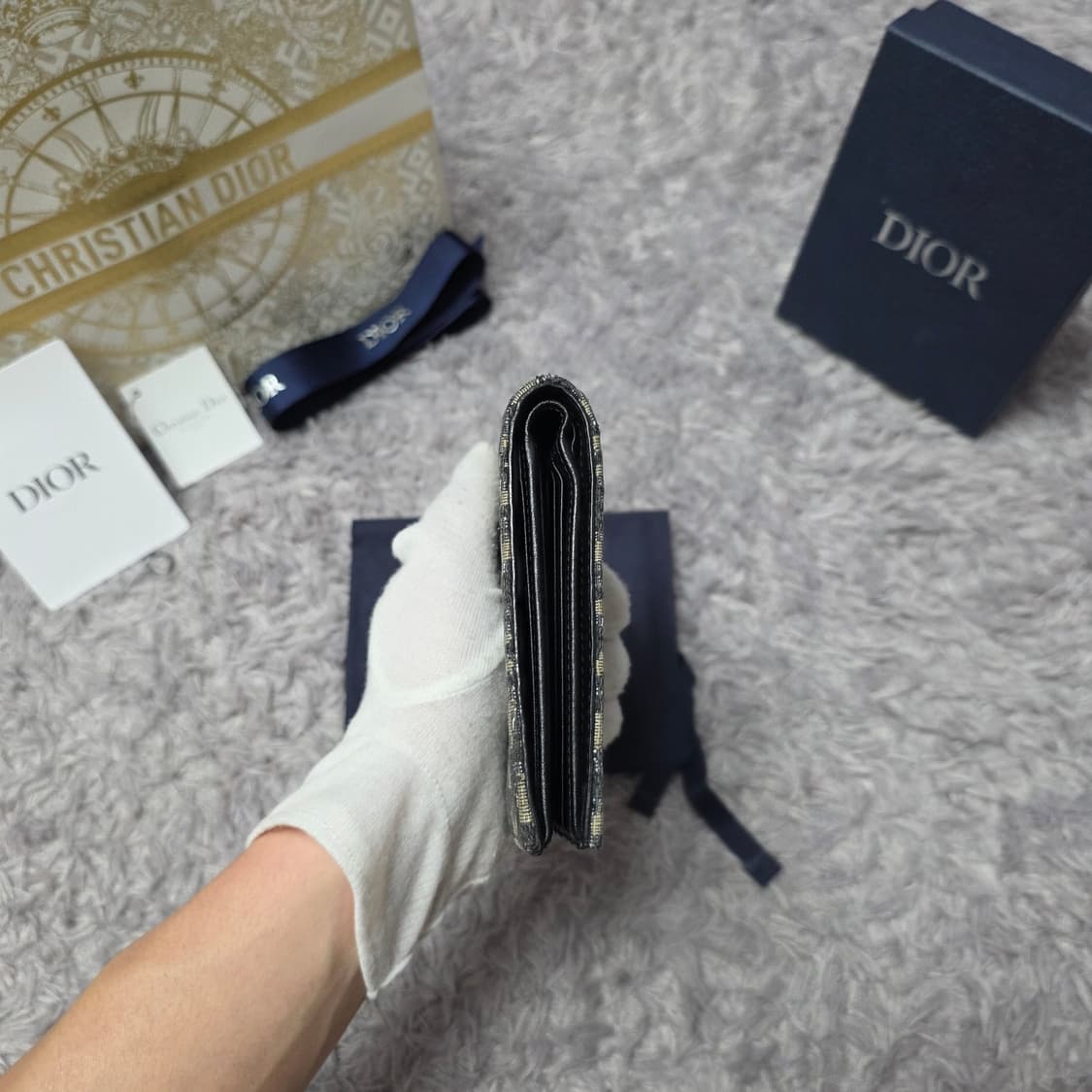 {클로젯}[24ss][크림 제품]디올 오블리크 반지갑 상품이미지7