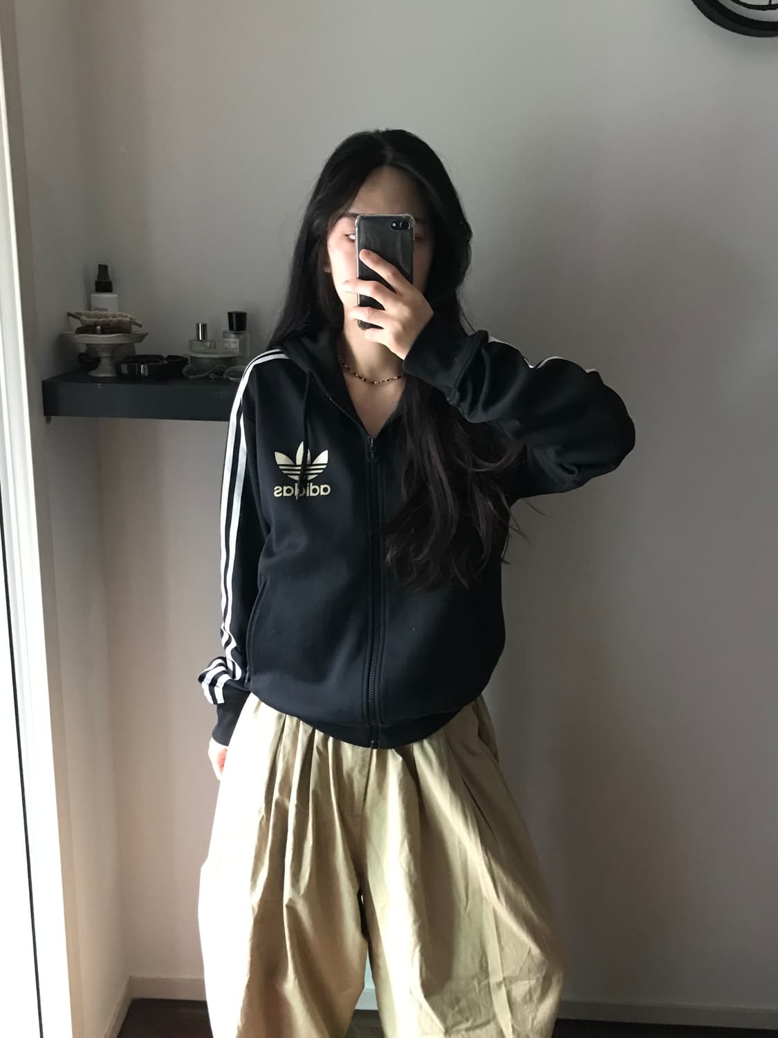 아디다스 파이어버드 블랙 후드 트랙탑 져지 상품이미지3