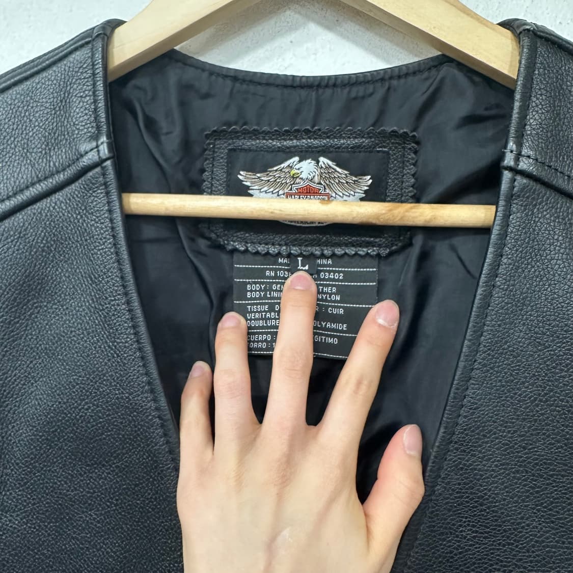 할리데이비슨 이글패치 레더 베스트 상품이미지3