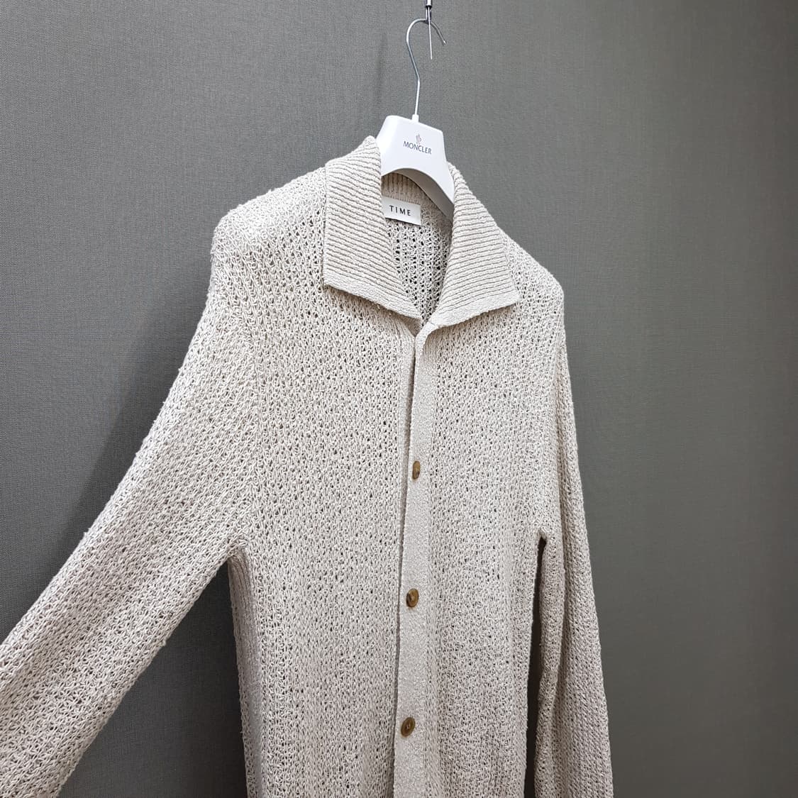 한섬 타임 TIME 2023 오픈 카라 니트 가디건 95사이즈 상품이미지3