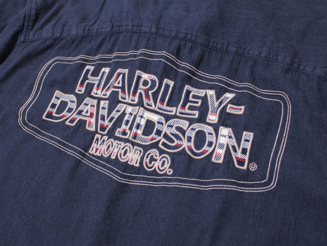 00's Harley-Davidson 할리 데이비슨 자수 워크 반팔셔츠 상품이미지3