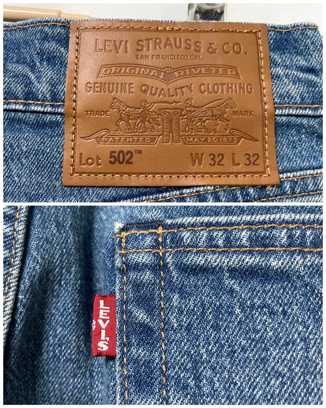 리바이스 프리미엄 502 빅E 가죽패치 신축성 테이퍼드핏 데님팬츠 32 상품이미지6