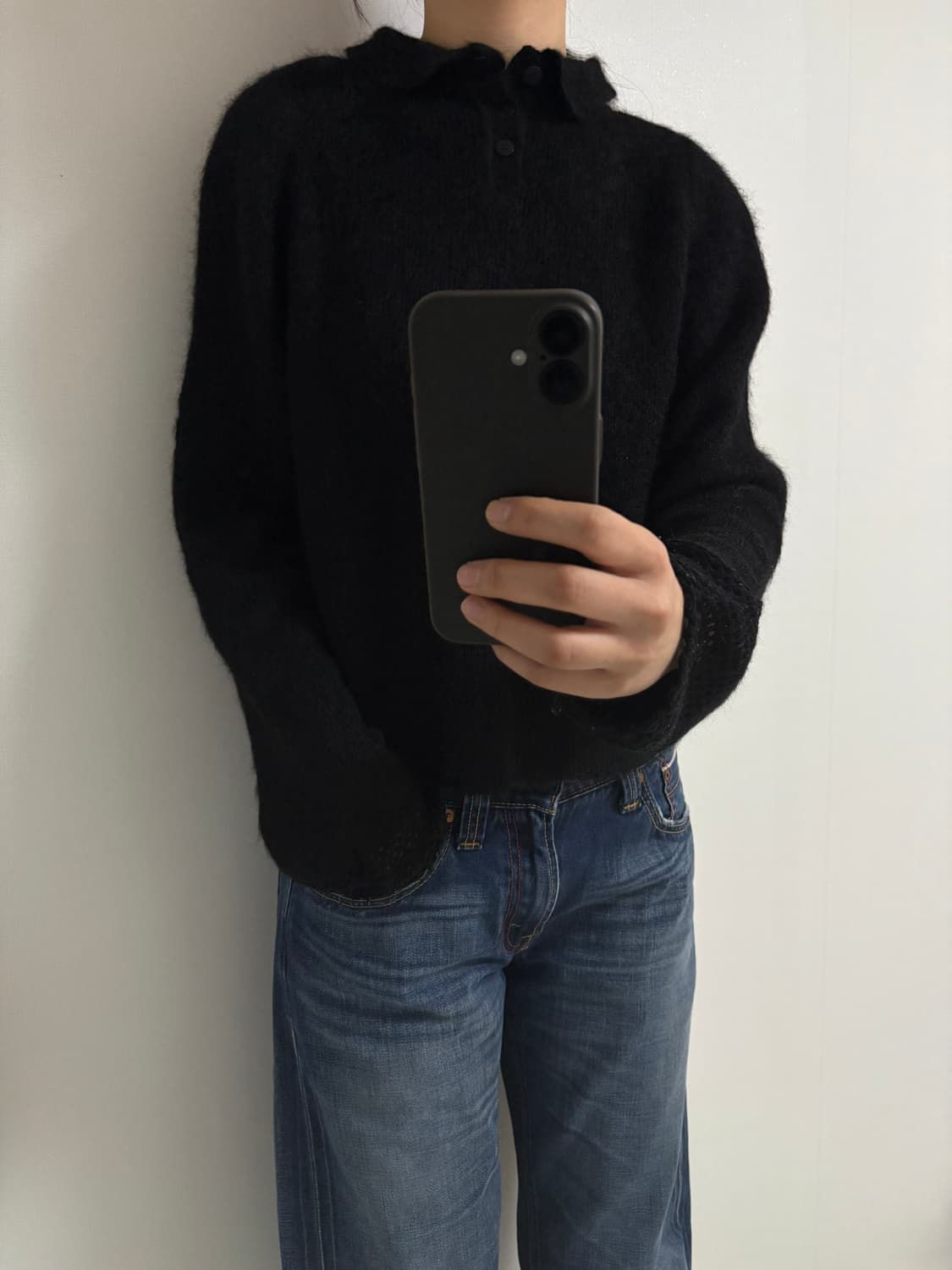 black collar sweater 블랙 카라 니트 상품이미지8