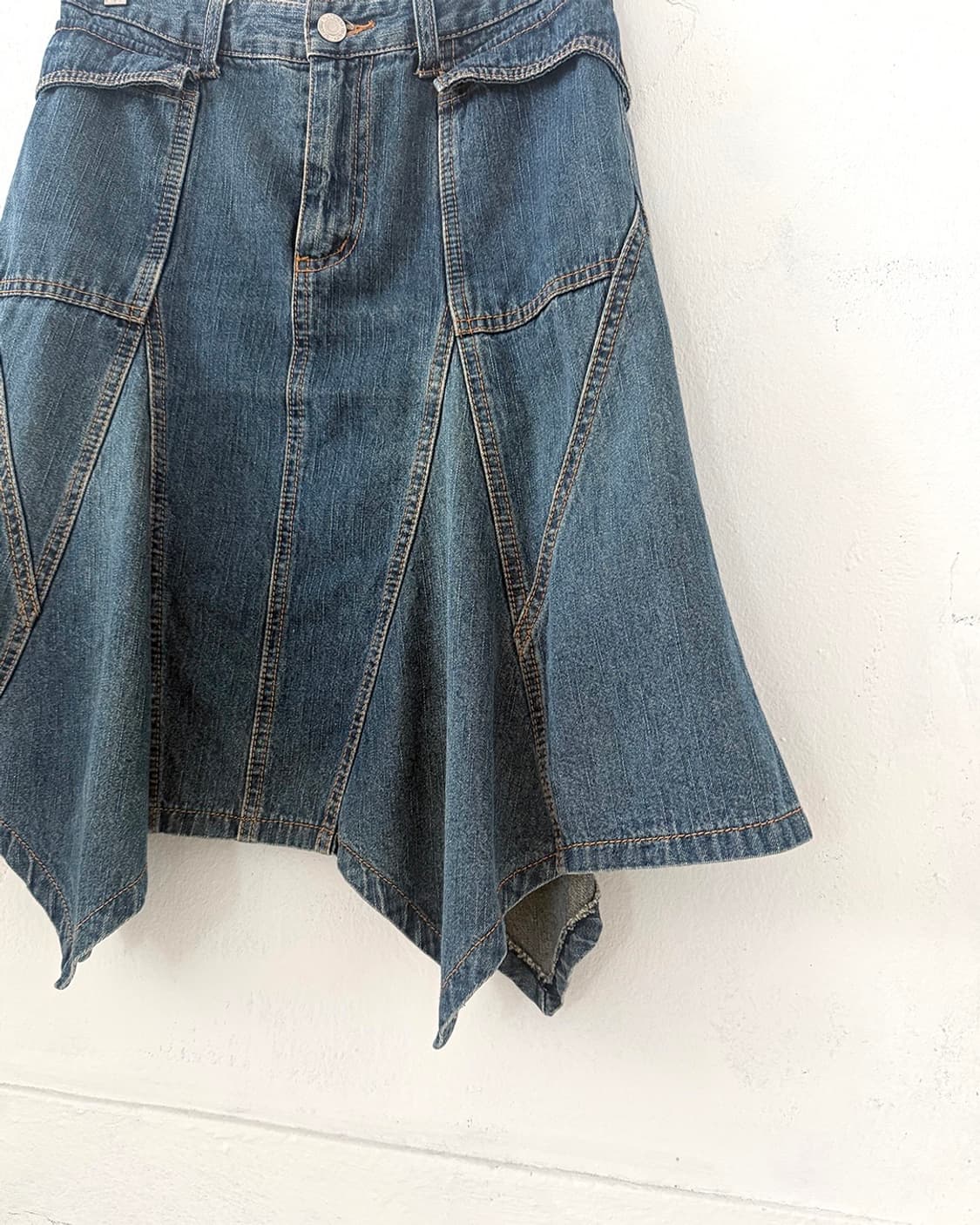 Pocket Detail Flared Denim Midi Skirt 상품이미지7