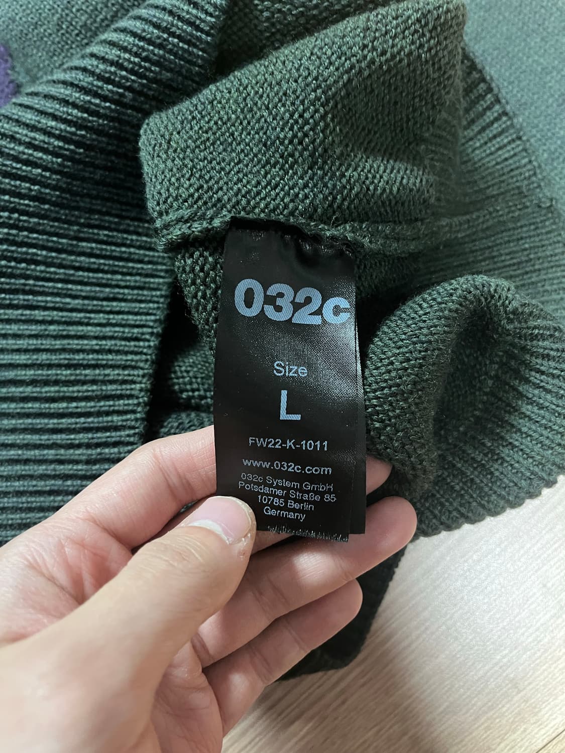 032c 오버핏 니트 스웨터 올리브 카키 L 상품이미지3