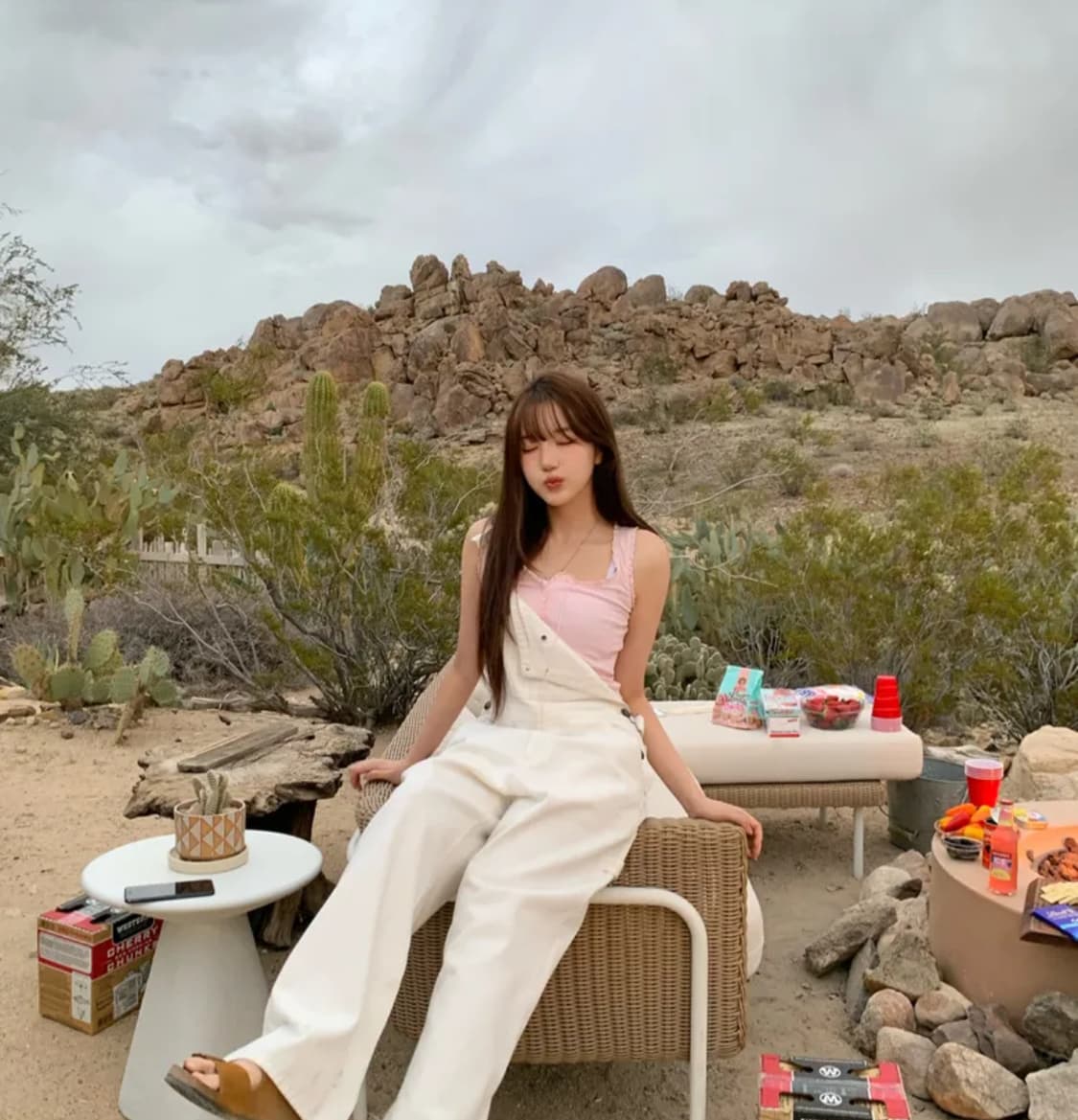 당일배송) 더바넷 라비올리 레이스 탱크탑 나시 핑크 M 상품이미지3