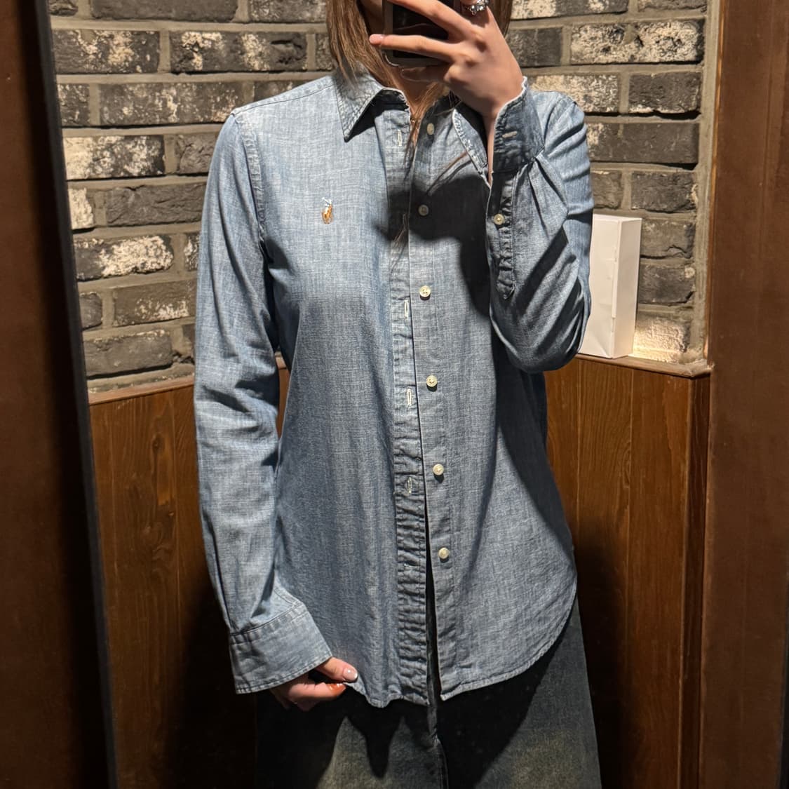 2) 폴로 랄프로렌 우먼 클래식핏 샴브레이 셔츠 상품이미지8