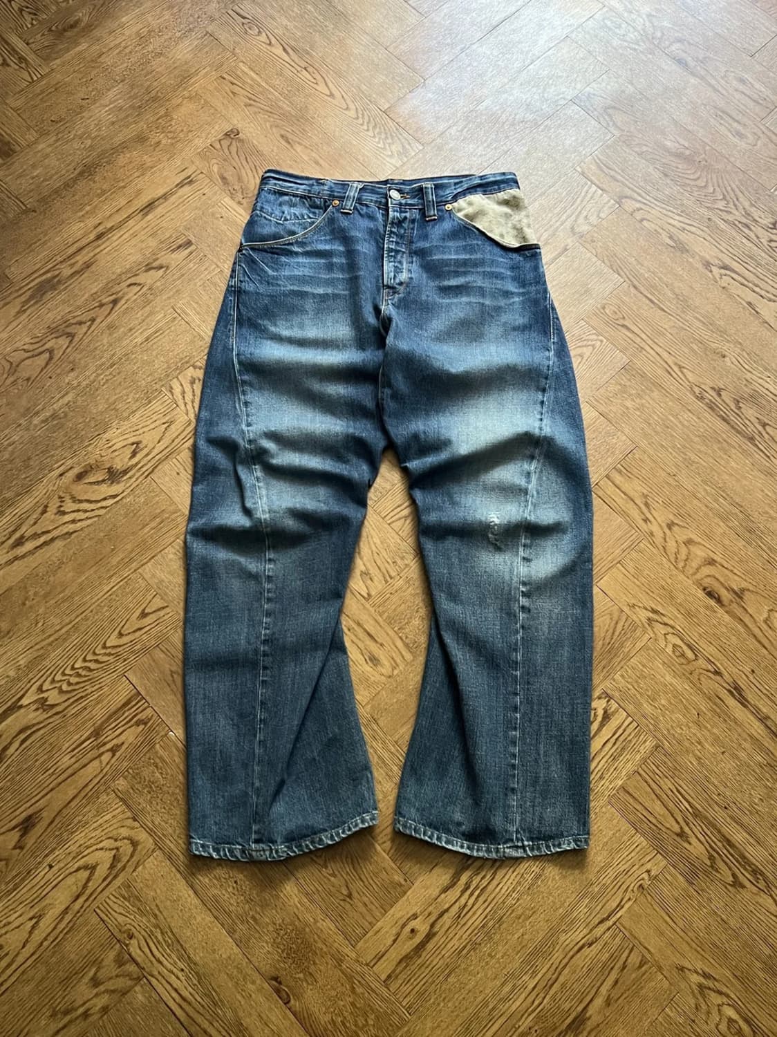 [34]00's 리바이스 엔지니어드진 스컬패치 신치백 데님 팬츠 상품이미지1