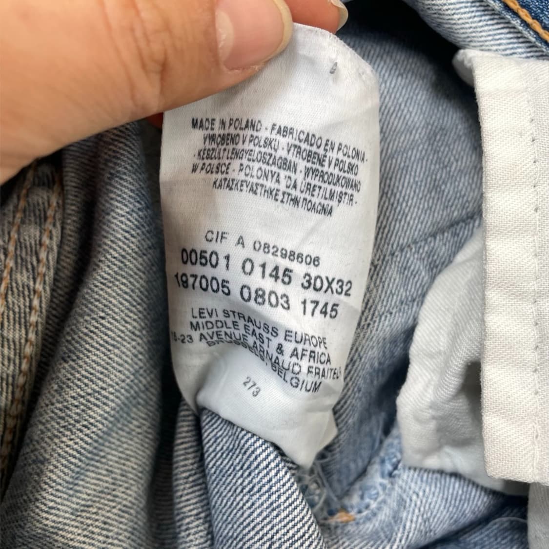 리바이스 Levi’s 501 라이트블 워싱 데님팬츠 W30 L32 상품이미지4